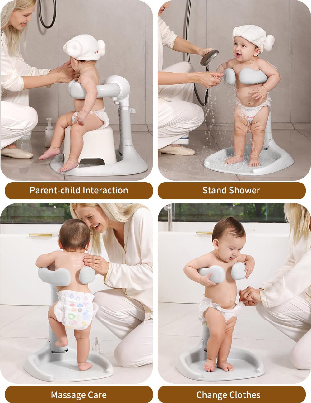 Bonbay Baby Shower Standing Support folded for compact storage