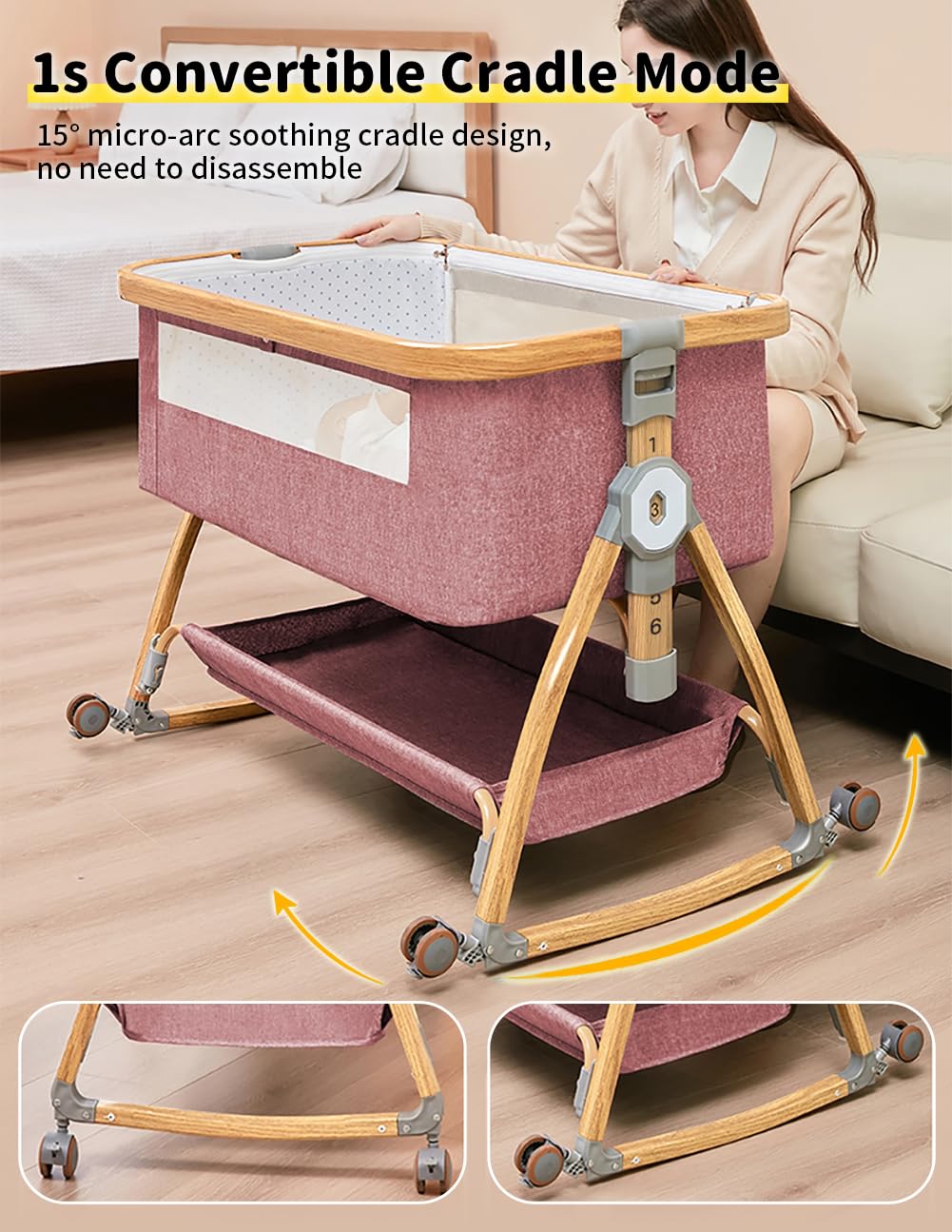 Bonbay bassinet 5° incline supports comfortable positioning.