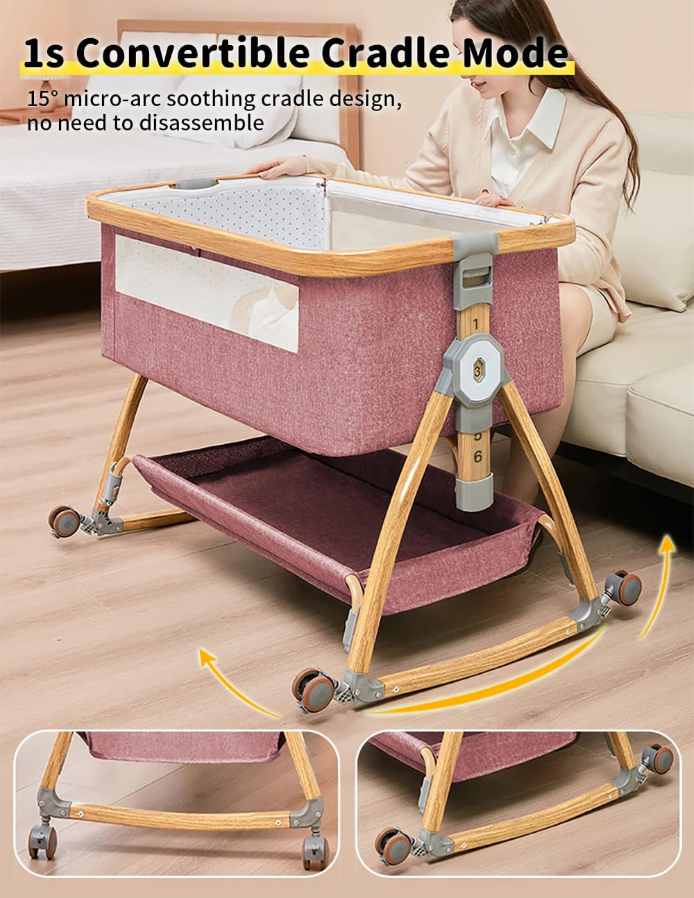 Bonbay bassinet 5° incline supports comfortable positioning.
