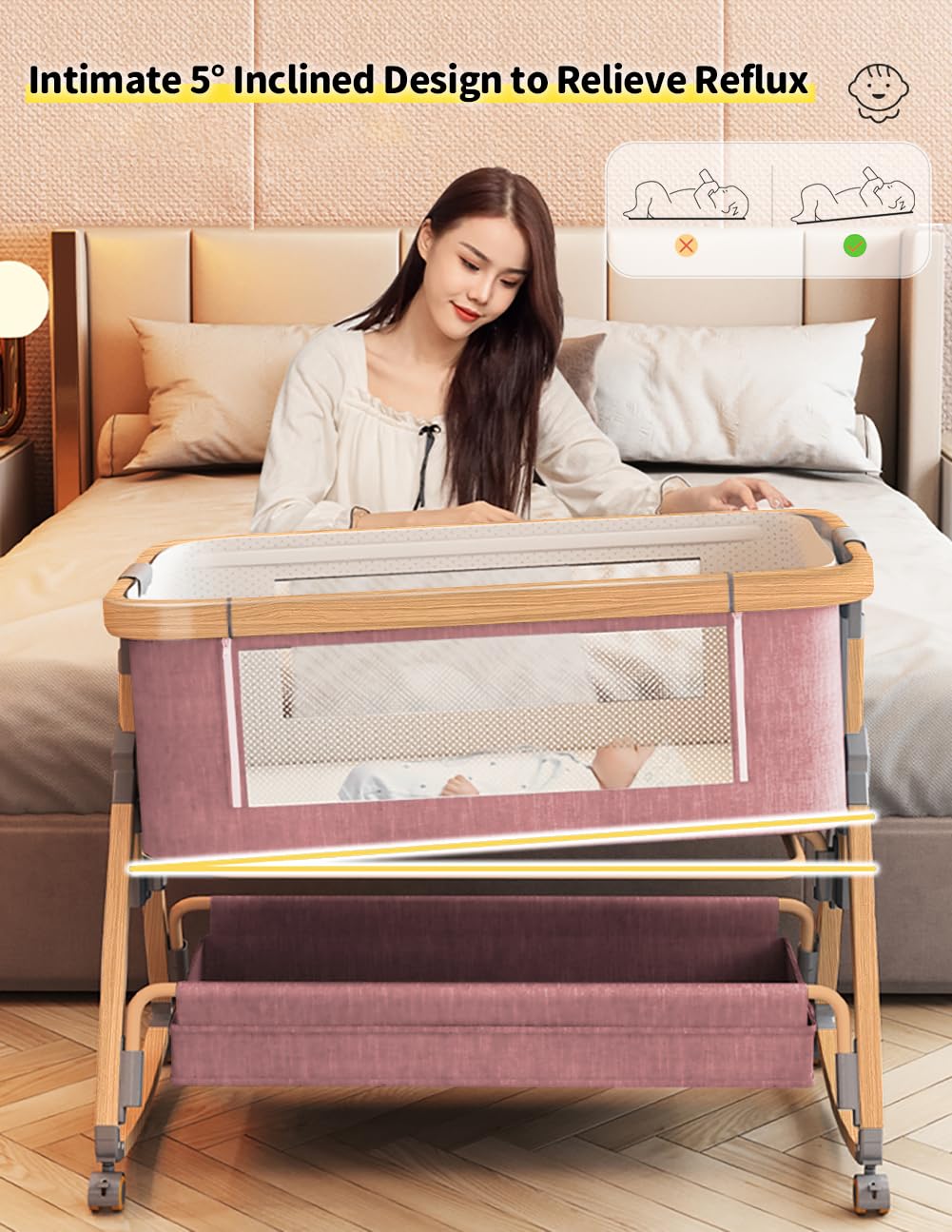 Bonbay safety frame with locking wheels offers stable mobility.