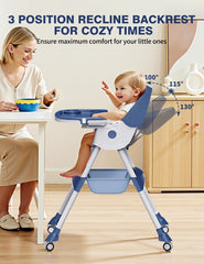 Bonbay high chair double-tray setup enables easy eating and playful activities