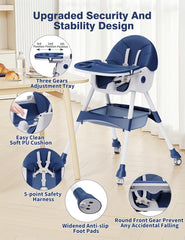 Bonbay high chair with five-point harness ensures secure seating