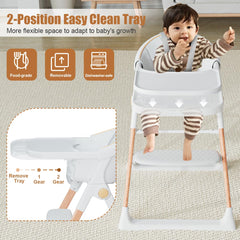 BONBAY high chair tray in 3-position mode fits growing babies.