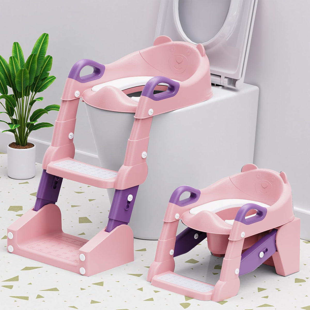 Bonbay Potty Seat 3in1 design demonstrates seamless all-in-one potty training.