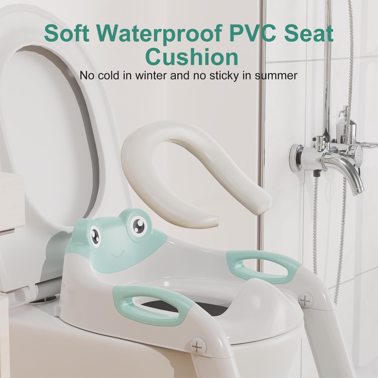 BONBAY potty seat offers 8-height adjustment for a universal fit on most toilets.