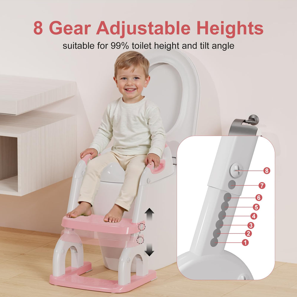 Bonbay 8-height adjustable seat fits most toilets.
