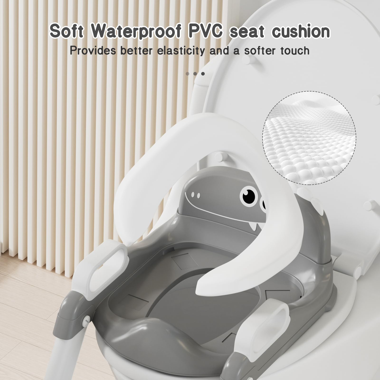Bonbay potty seat adjustable height fits most toilets for growing kids.