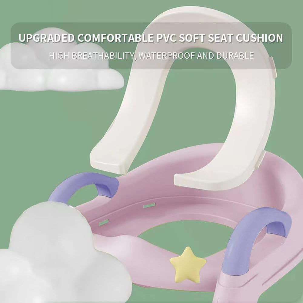 Bonbay potty seat demonstrates adjustable height to fit growing toddlers.