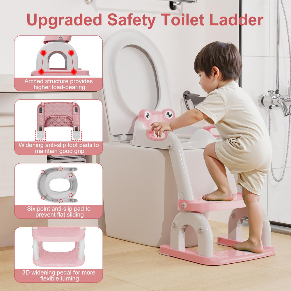 Bonbay foldable potty seat saves space and stores easily.