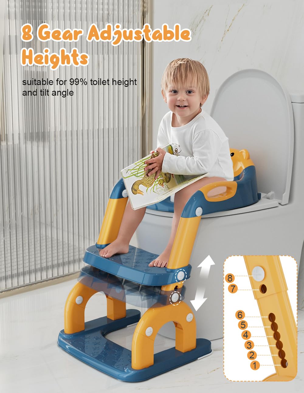Bonbay potty seat safety-handles provide extra support during potty sessions.