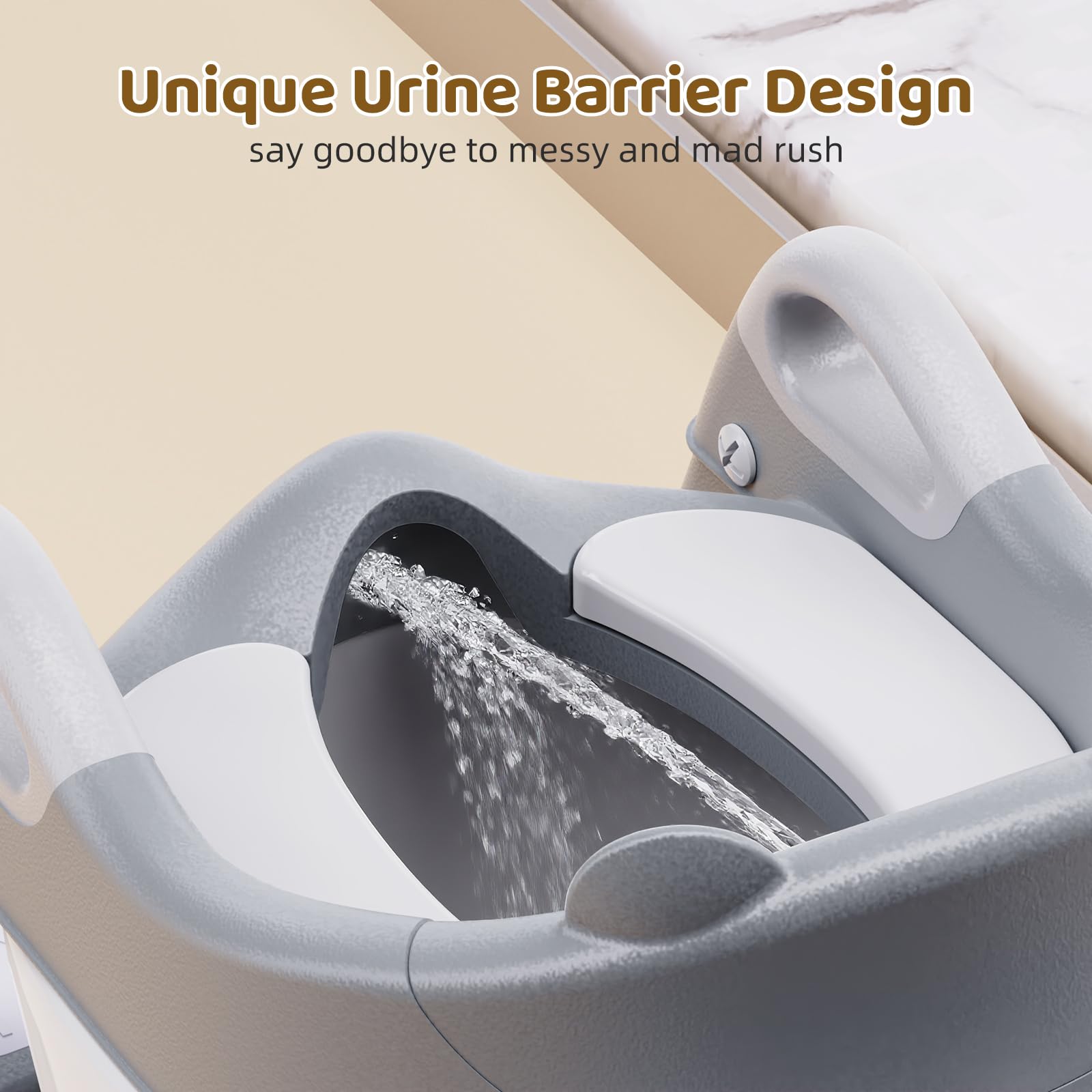 Bonbay splash guard contains spills during potty sessions.