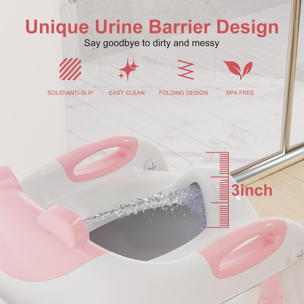 Bonbay 3.2-inch splash guard prevents spills for boys and girls.