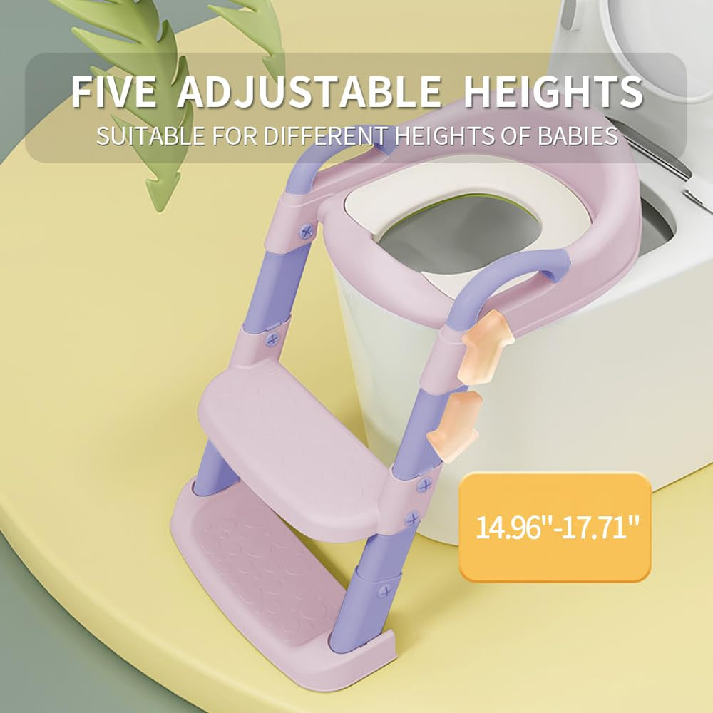 Bonbay potty seat displays a triangular stable design for enhanced balance.
