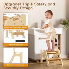 Bonbay toddler step stool with handles supports confident climbs.