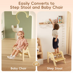 Bonbay toddler step stool with non-slip pads enhances bathroom safety.