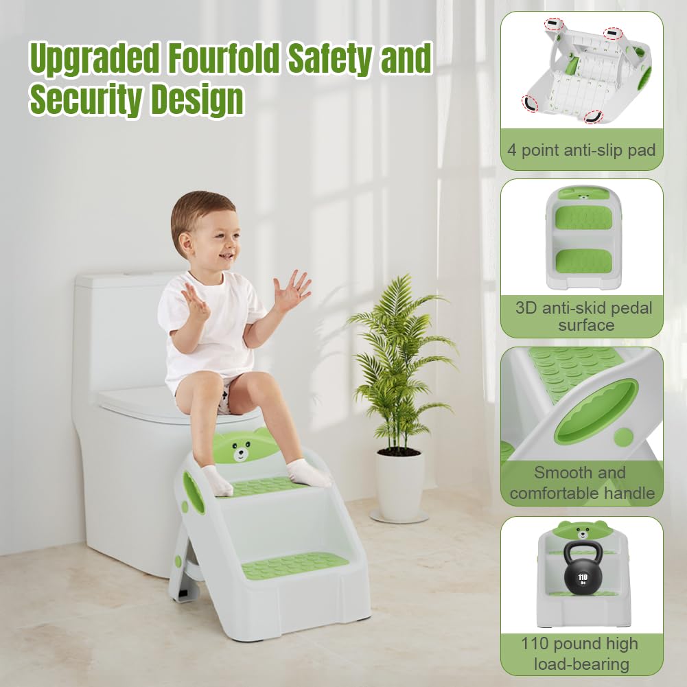Bonbay two-step stool at kitchen counter for kid-friendly help