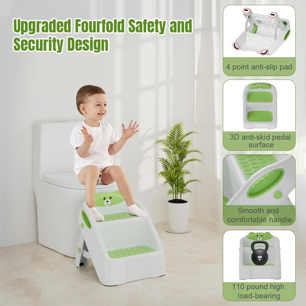 Bonbay two-step stool at kitchen counter for kid-friendly help