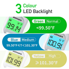 Boncare thermometer shows switchable Fahrenheit and Celsius for convenient readings.