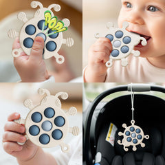 Bonfaran car seat toy skyblue provides engagement during rides and outings.