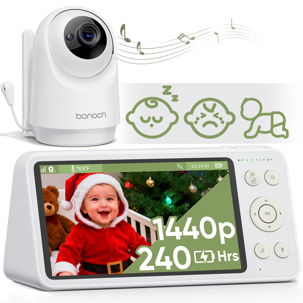 bonoch 1440p baby monitor display for crisp day/night viewing