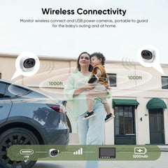 bonoch 2-in-1 monitor shows home and car setup for versatile monitoring.
