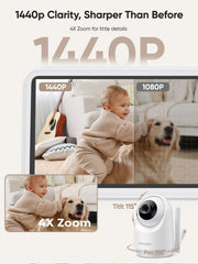 bonoch add-on camera shows multi-room scan mode across rooms for peace of mind.