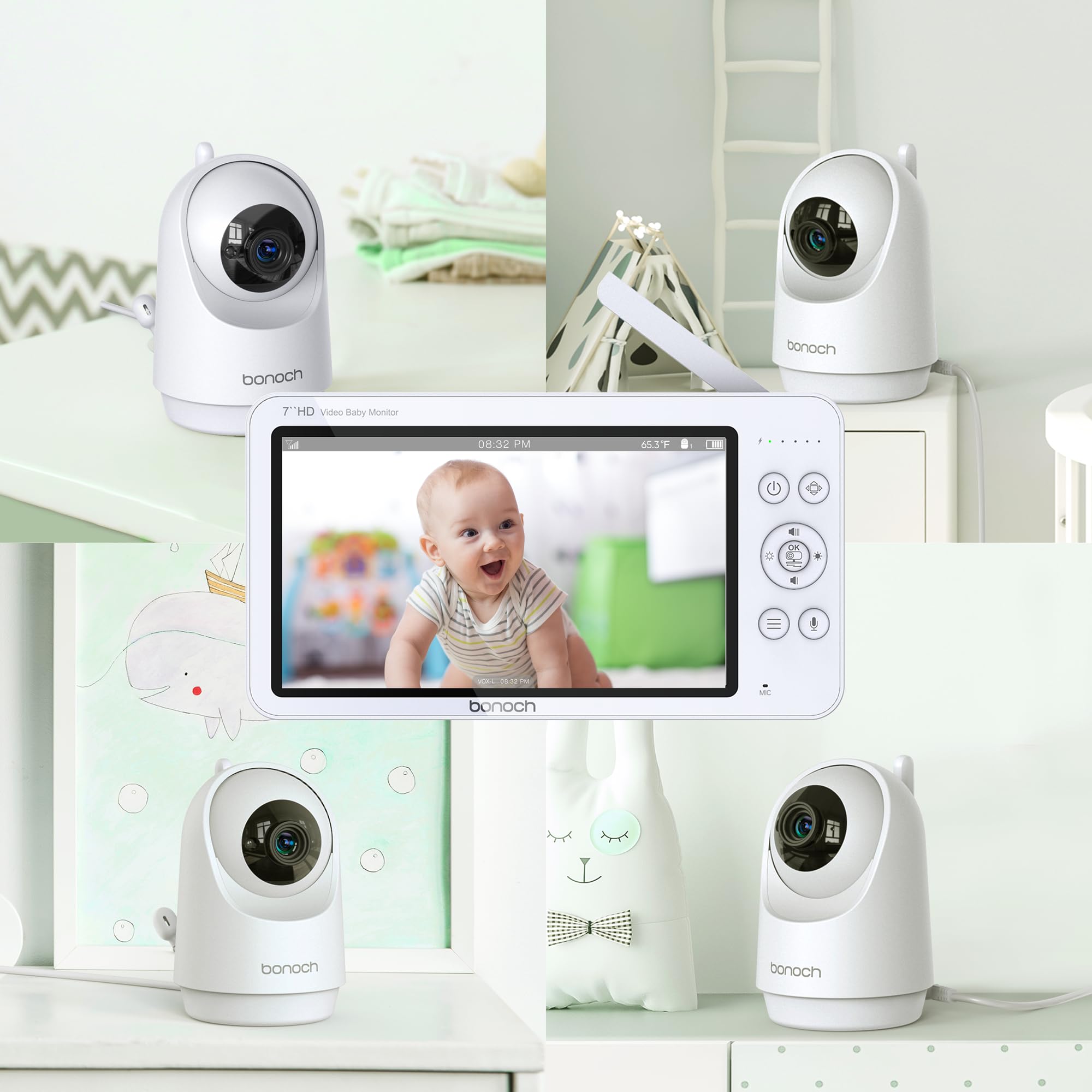 bonoch addon camera unit side angle shows wide room coverage for twins