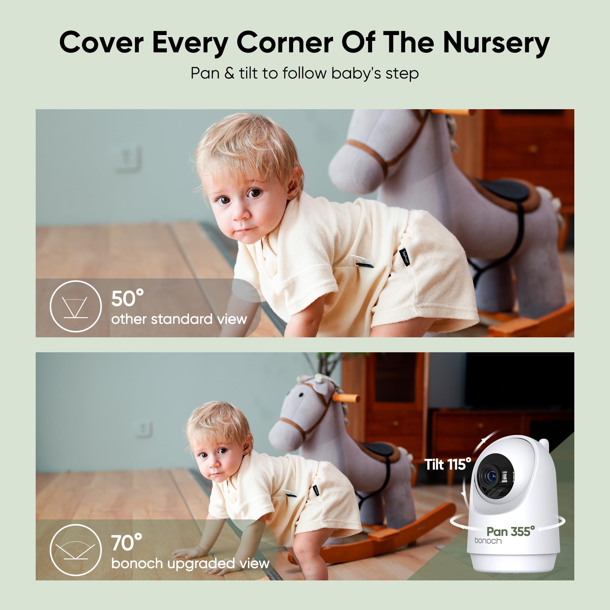 bonoch addon camera unit 4x zoom close-up for detailed baby observation