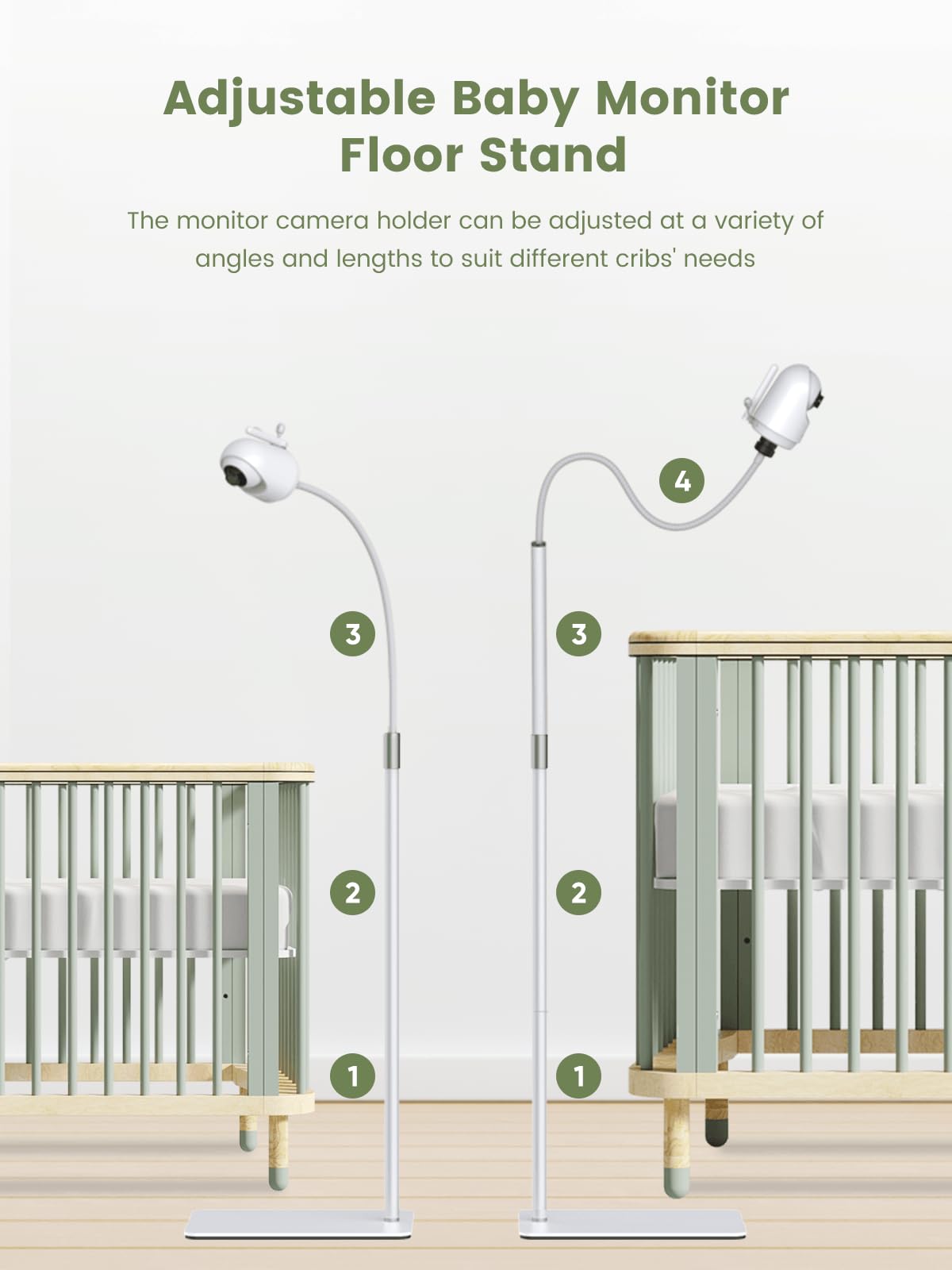 bonoch baby monitor floor stand twist arm enables flexible positioning for better view.