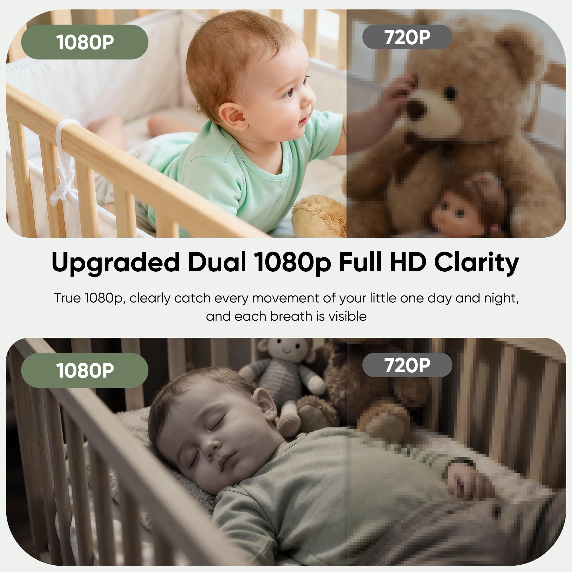 bonoch VOX mode activates when baby cries for prompt visibility.