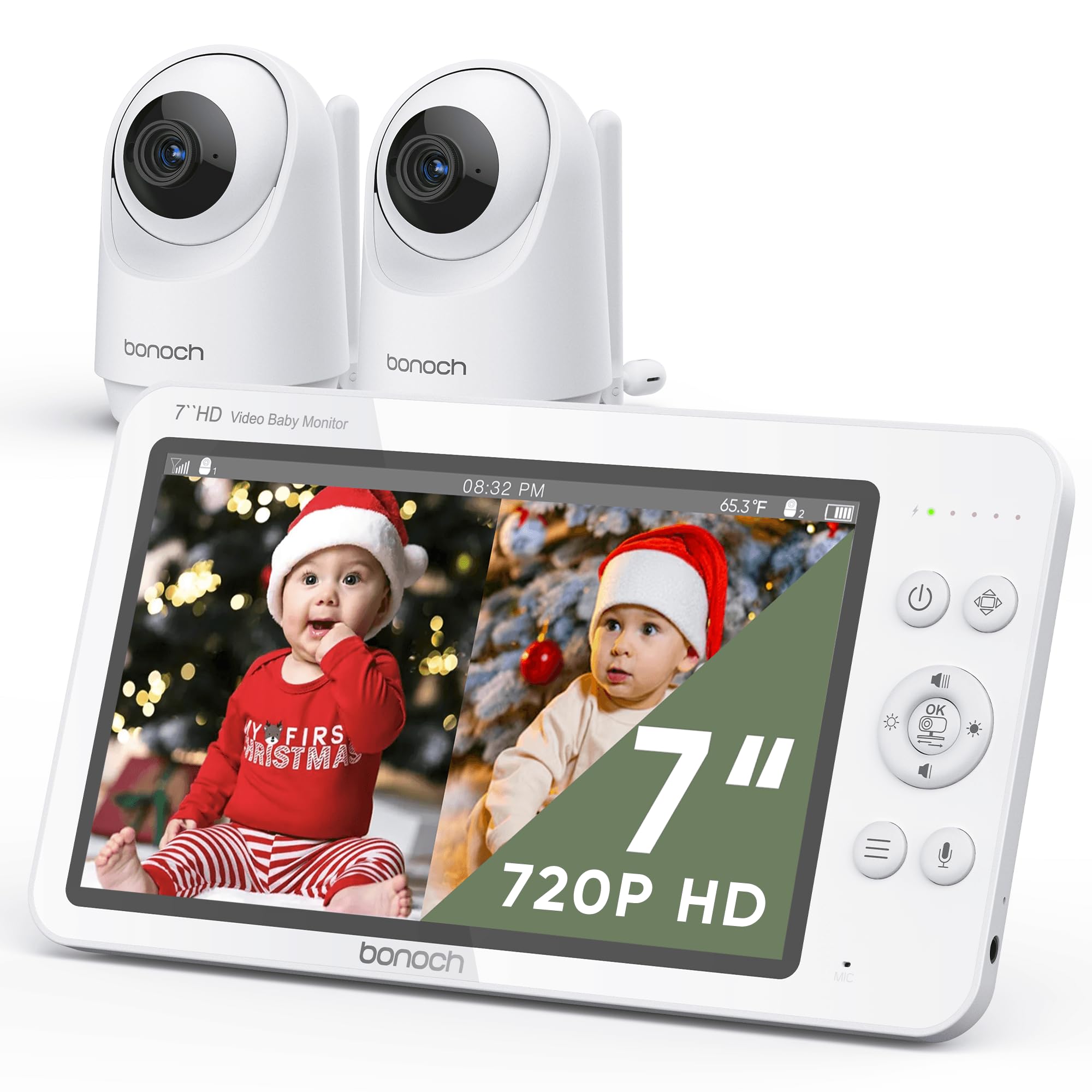 bonoch megaview dual-camera split-screen view for twins with clear side-by-side footage