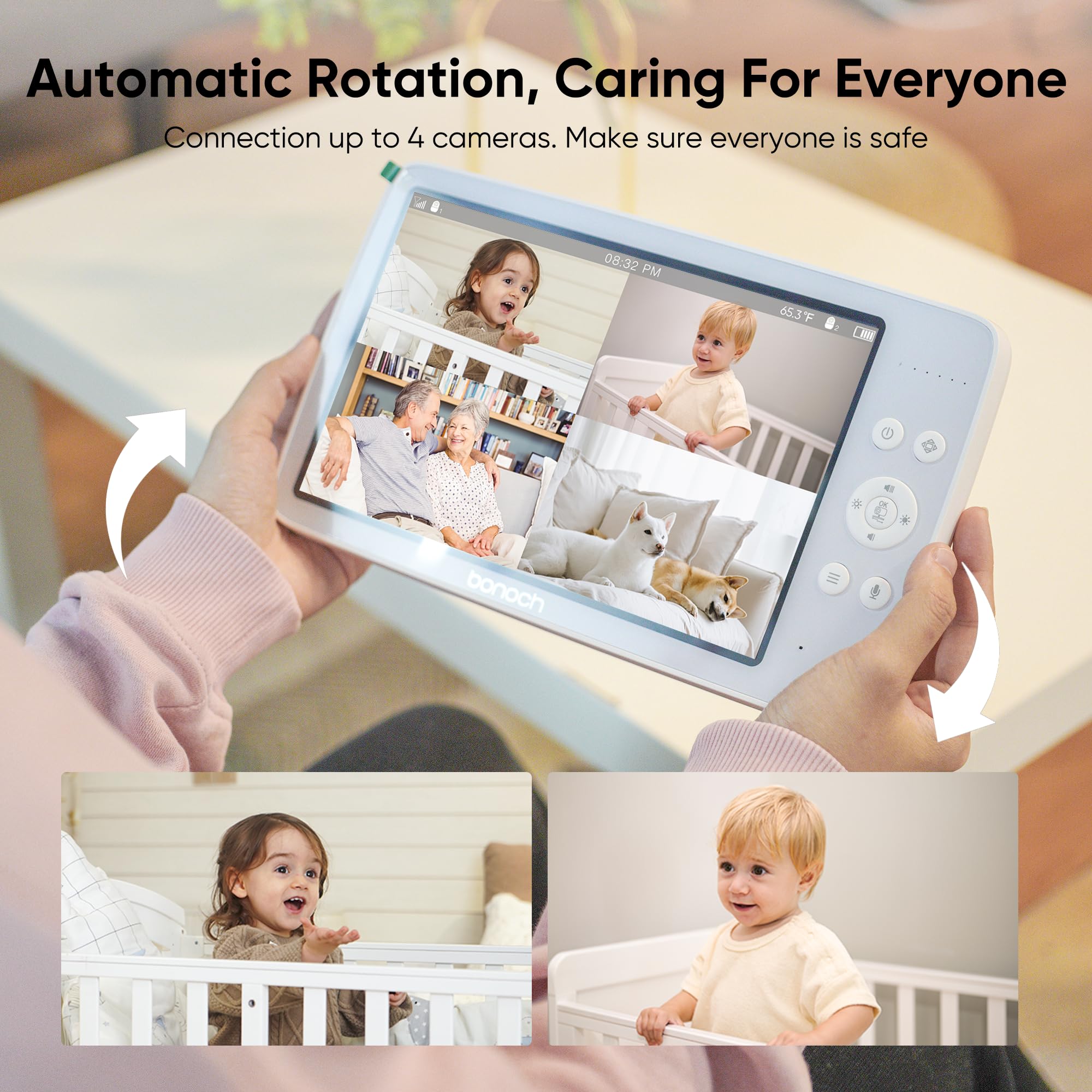 bonoch MegaView camera pans 355° and tilts 115° for wide coverage