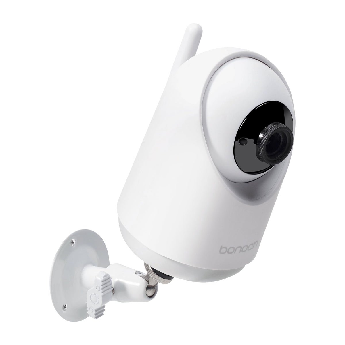 Bonoch wall mount bracket showing 360-degree angle for flexible baby monitoring.