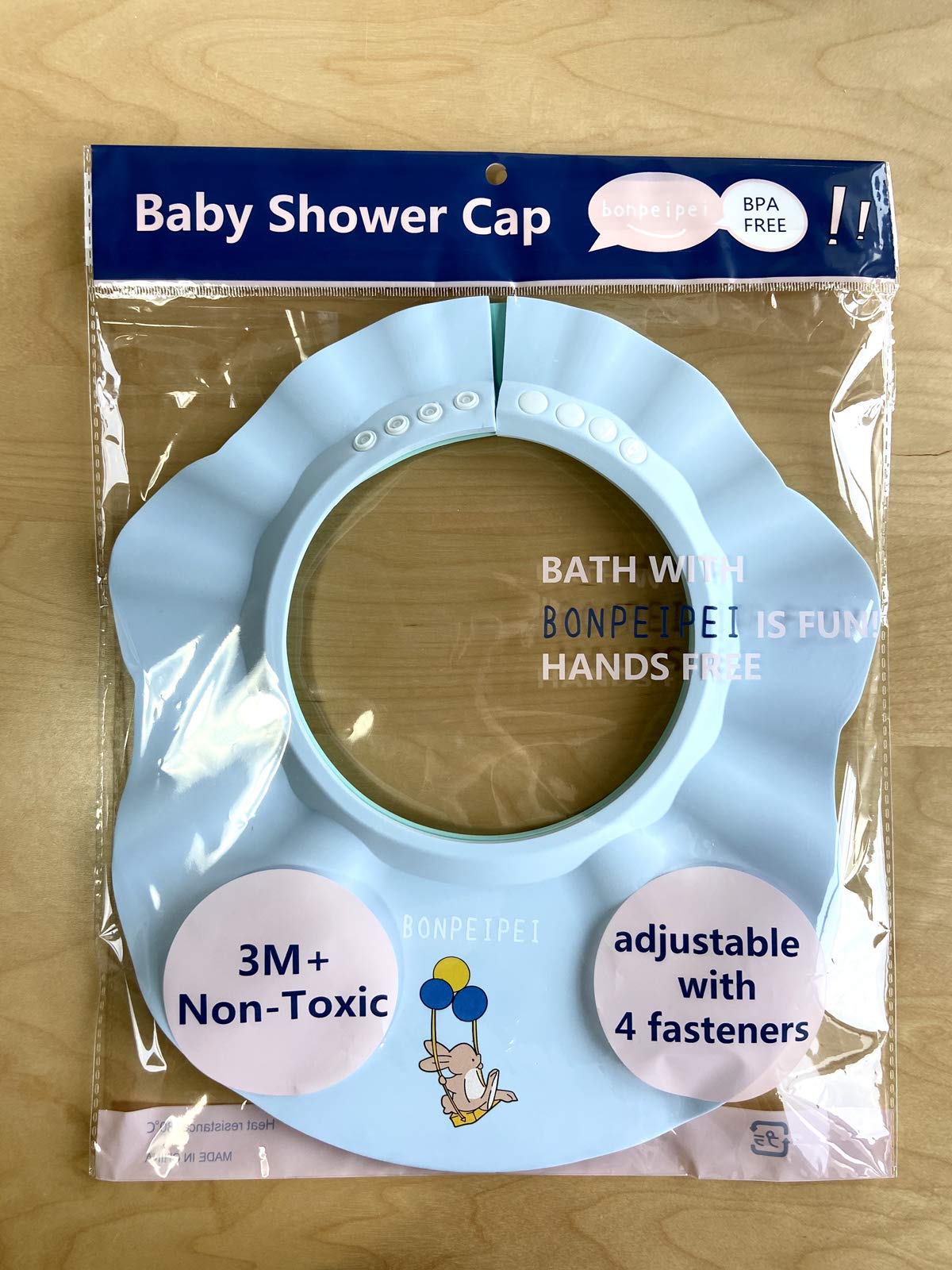 BONPEIPEI blue cap close-up features durable flexible material for growing kids