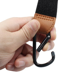 Bonsicoky diaper-bag-hook-in-use-on-stroller demonstrates quick access and secure hangs on the handle
