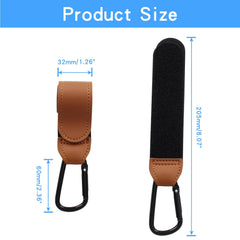 Bonsicoky stroller hooks closeup leather show durable faux leather and sturdy carabiner for daily use