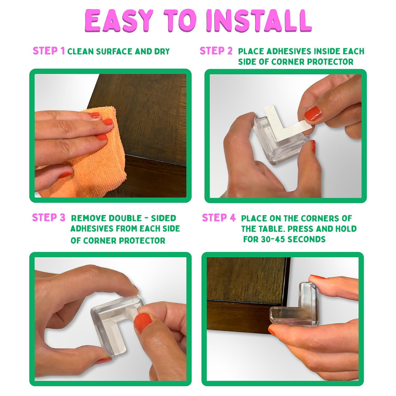 Boo Boo Safe installation includes adhesive tape for quick, secure safety upgrades.