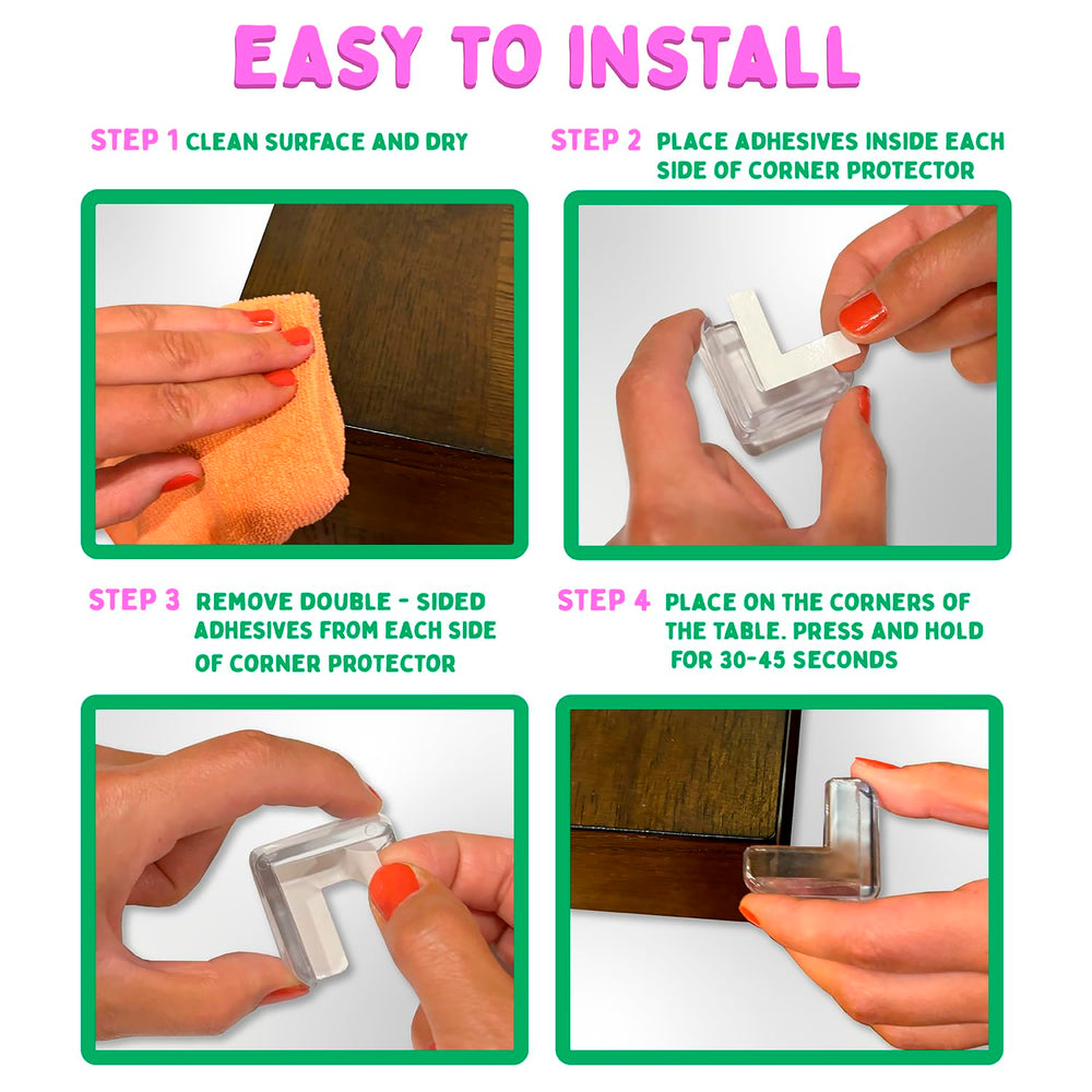Boo Boo Safe installation includes adhesive tape for quick, secure safety upgrades.