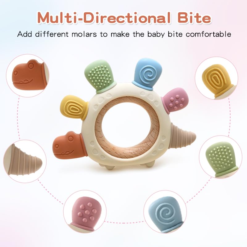Boobaby dinosaur teether packaging image hints gift-ready presentation