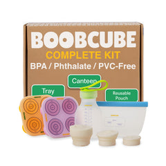 BOOBCUBE breastmilk-tray-with-lid keeps milk organized and ready for quick freezing.