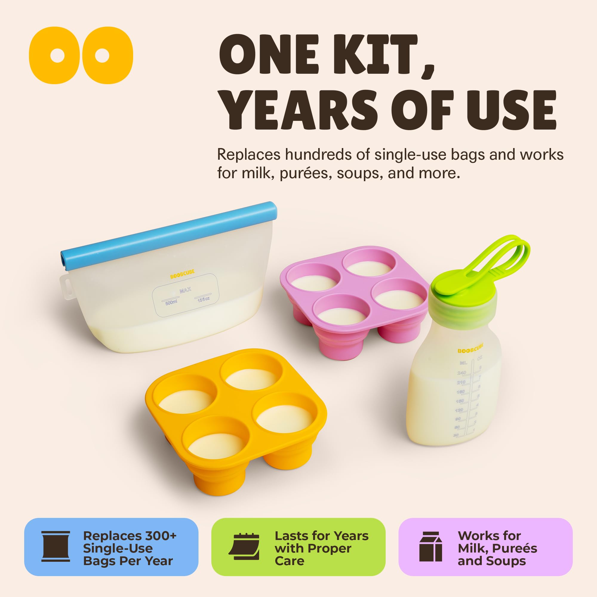BOOBCUBE dishwasher-microwave-safe design simplifies cleaning and reheating.