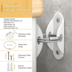 Booda Brand anti-tip brackets on dresser demonstrate secure tall furniture protection.