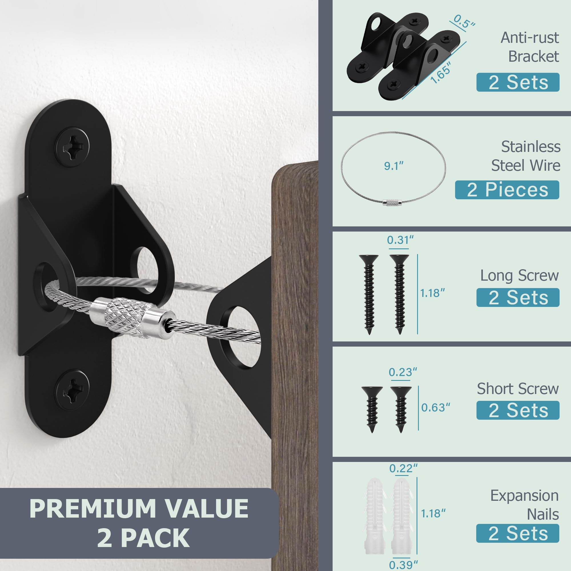 Booda Brand earthquake straps keep furniture steady when floors rattle.
