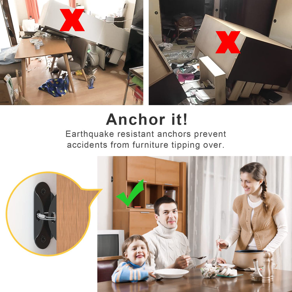 Booda Brand metal anti-tip straps support up to 400 pounds.