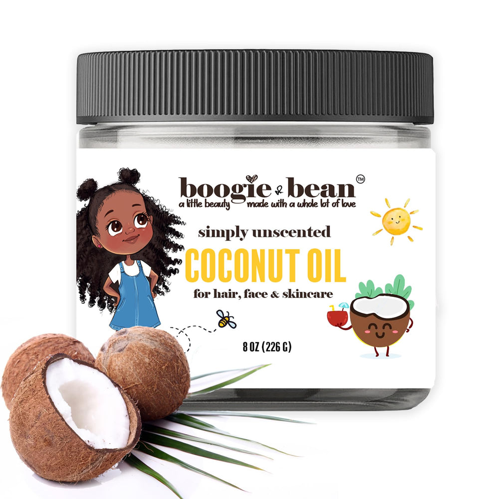 Boogie and Bean coconut oil ingredients highlight 100% non-GMO oil for kids.
