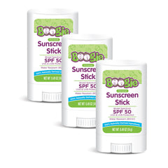 Boogie Baby Sunscreen Stick pack with three tubes for family on-the-go sun protection.