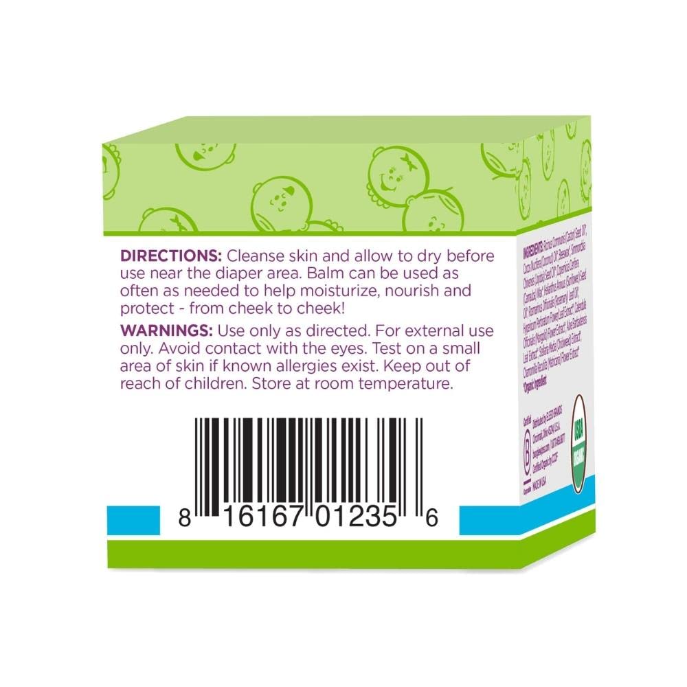 Boogie Diaper Balm applied to baby cheek for gentle soothing