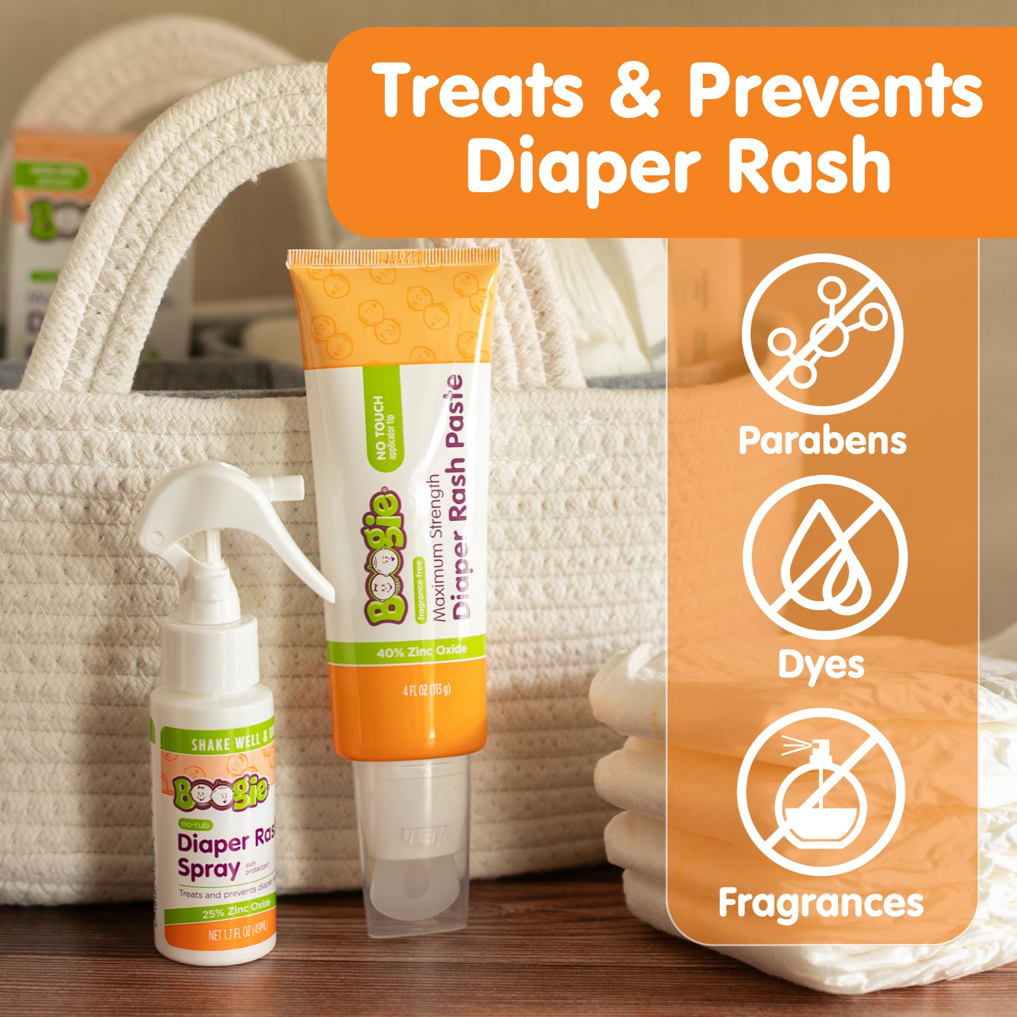 Boogie diaper rash paste applicator-tip close-up enables easy, mess-free application.