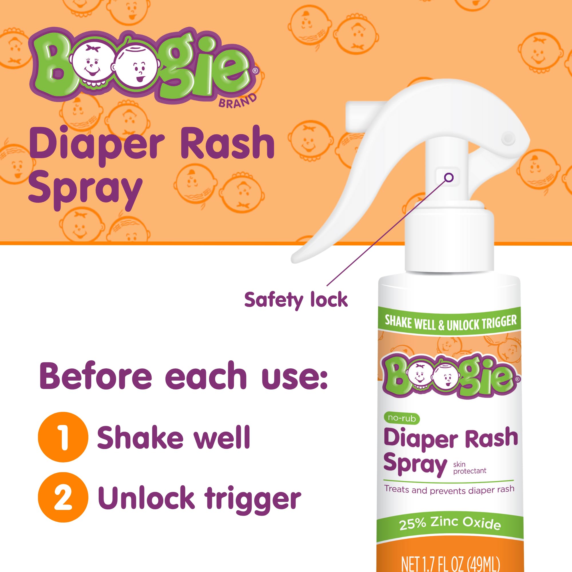 Boogie fragrance-free label close-up communicates gentle, skin-safe care.