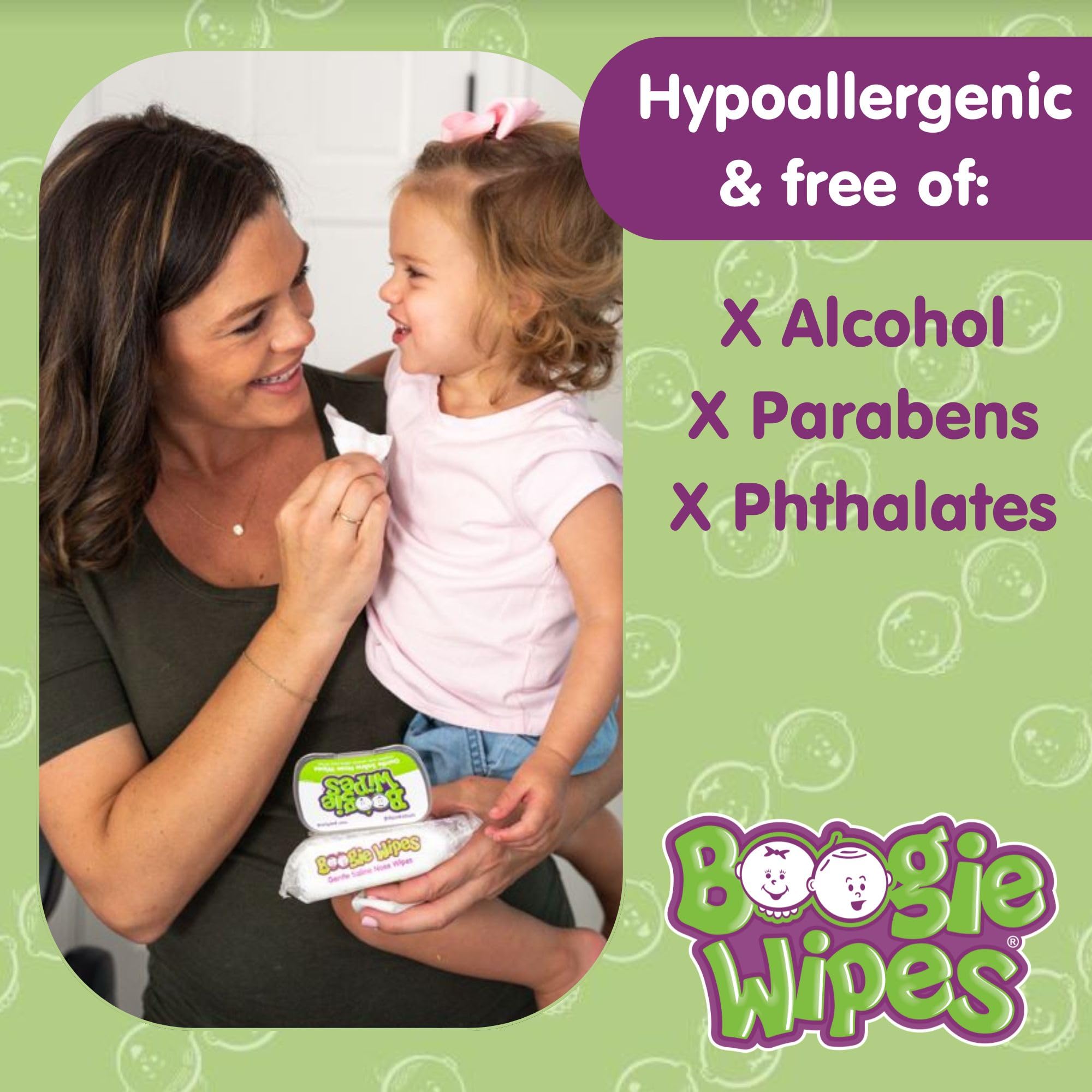 Boogie saline nose wipes kid use demonstrates family-friendly nasal care on the go